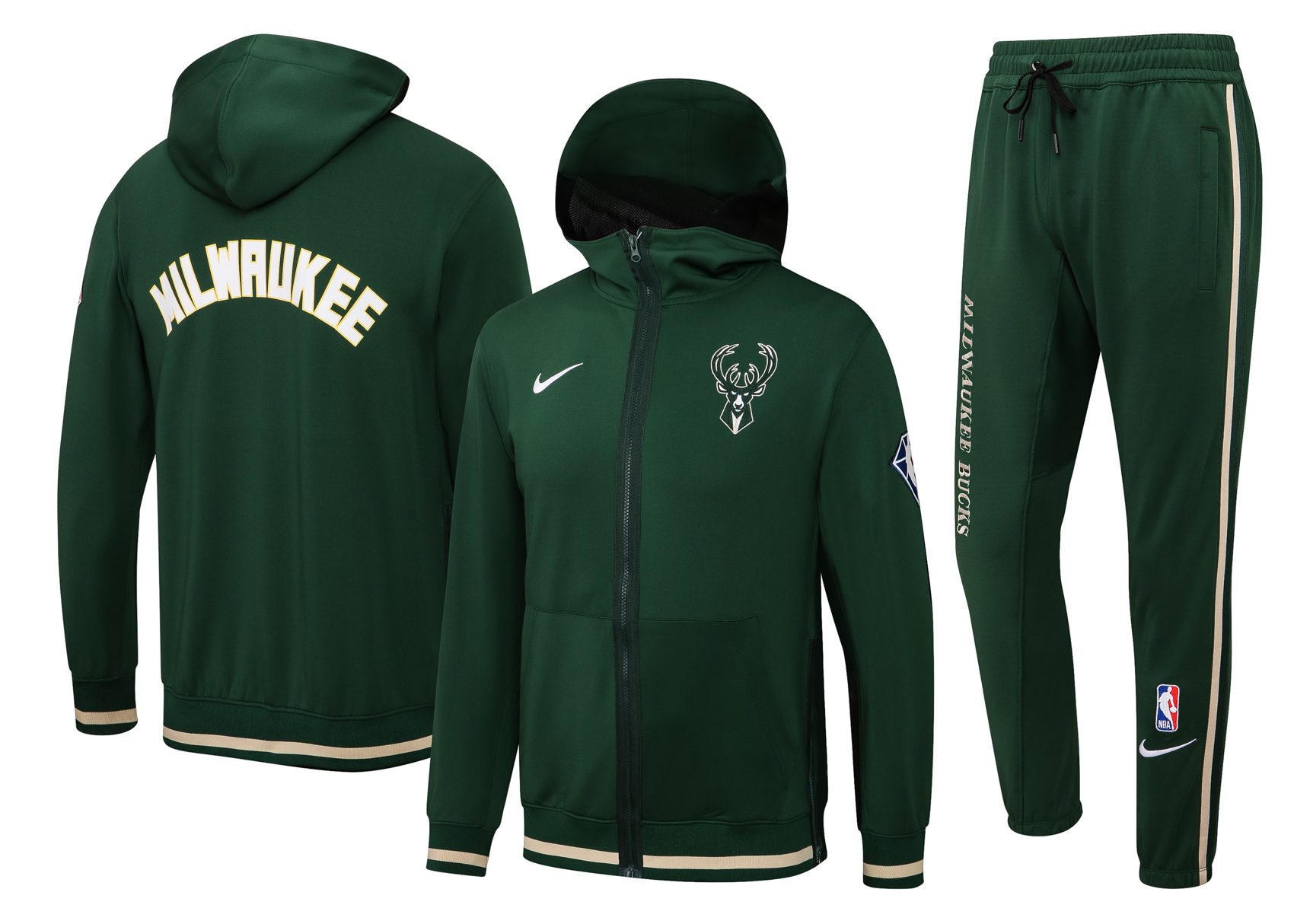 Men Milwaukee Bucks green  2024 NBA Nike Training suit